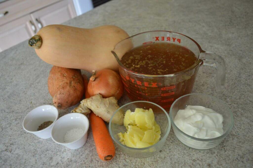 Butternut Squash Soup with Ginger Cream recipe