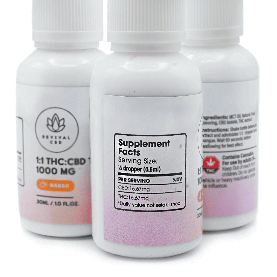 High Potency 11% THC CBD Tincture - 1000mg Revival CBD