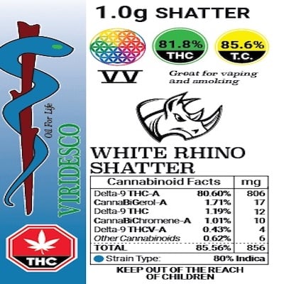 Viridesco Shatter – White Rhino